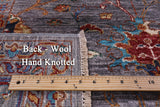 Grey Peshawar Hand Knotted Wool Rug - 6' 10" X 10' 0" - Golden Nile