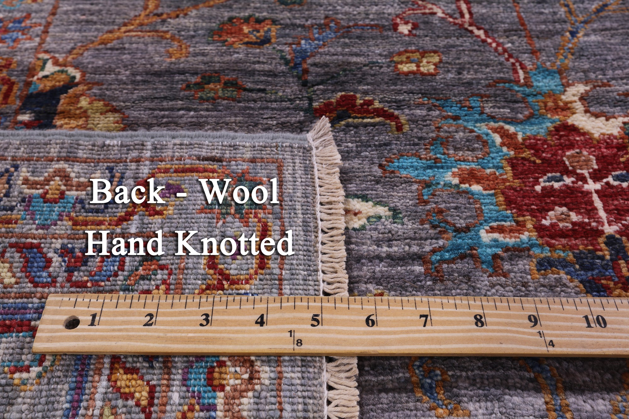 Grey Peshawar Hand Knotted Wool Rug - 6' 10" X 10' 0" - Golden Nile
