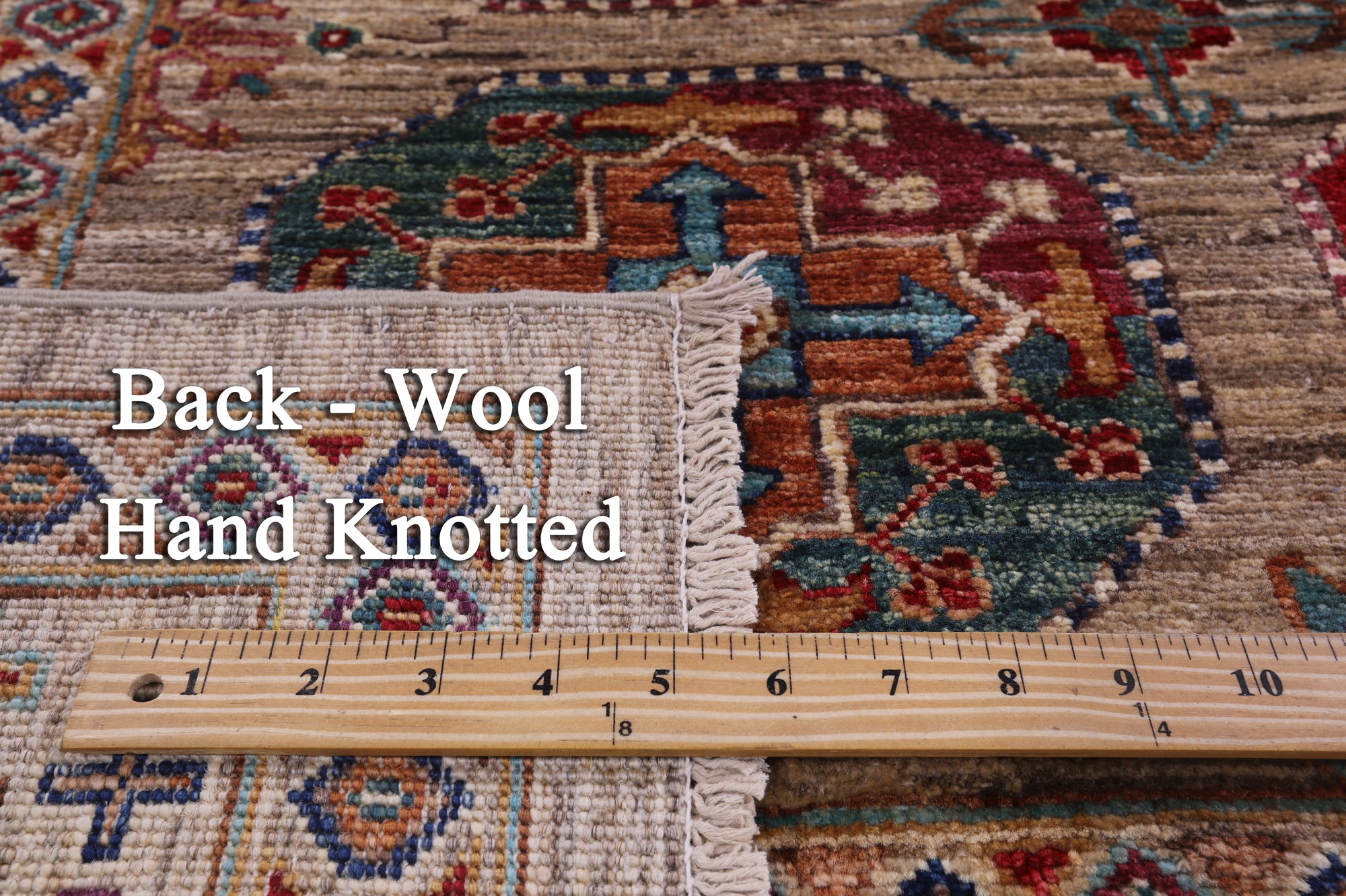 Turkmen Ersari Hand Knotted Wool Rug - 6' 9" X 9' 11" - Golden Nile