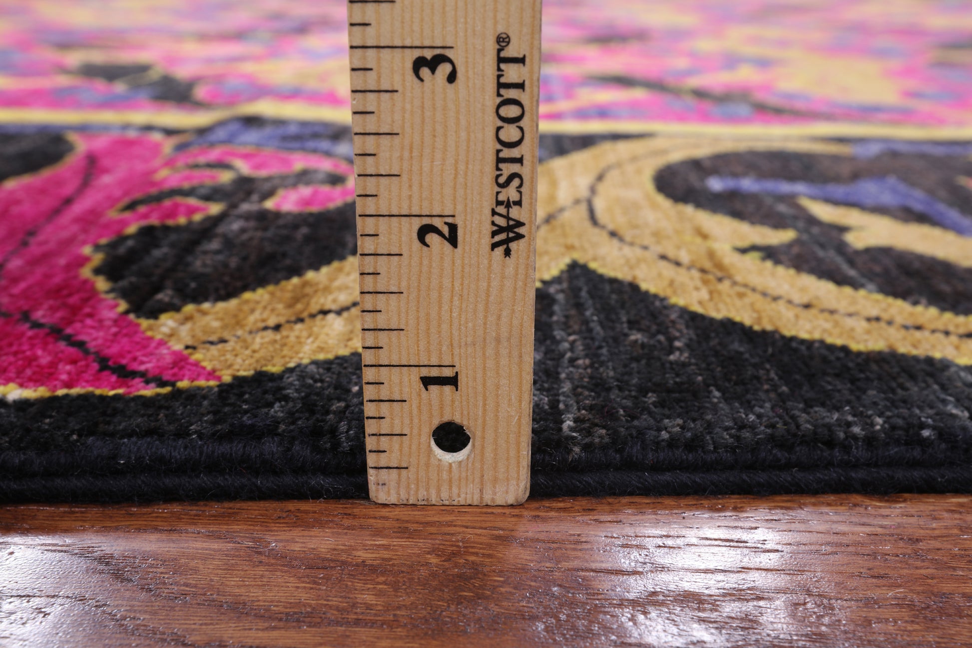 Pink Square William Morris Hand Knotted Wool Area Rug - 8' 10" X 9' 1" - Golden Nile