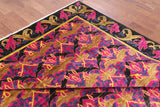 Pink Square William Morris Hand Knotted Wool Area Rug - 8' 10" X 9' 1" - Golden Nile