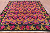 Pink Square William Morris Hand Knotted Wool Area Rug - 8' 10" X 9' 1" - Golden Nile