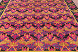 Pink Square William Morris Hand Knotted Wool Area Rug - 8' 10" X 9' 1" - Golden Nile