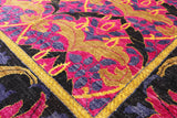 Pink Square William Morris Hand Knotted Wool Area Rug - 8' 10" X 9' 1" - Golden Nile