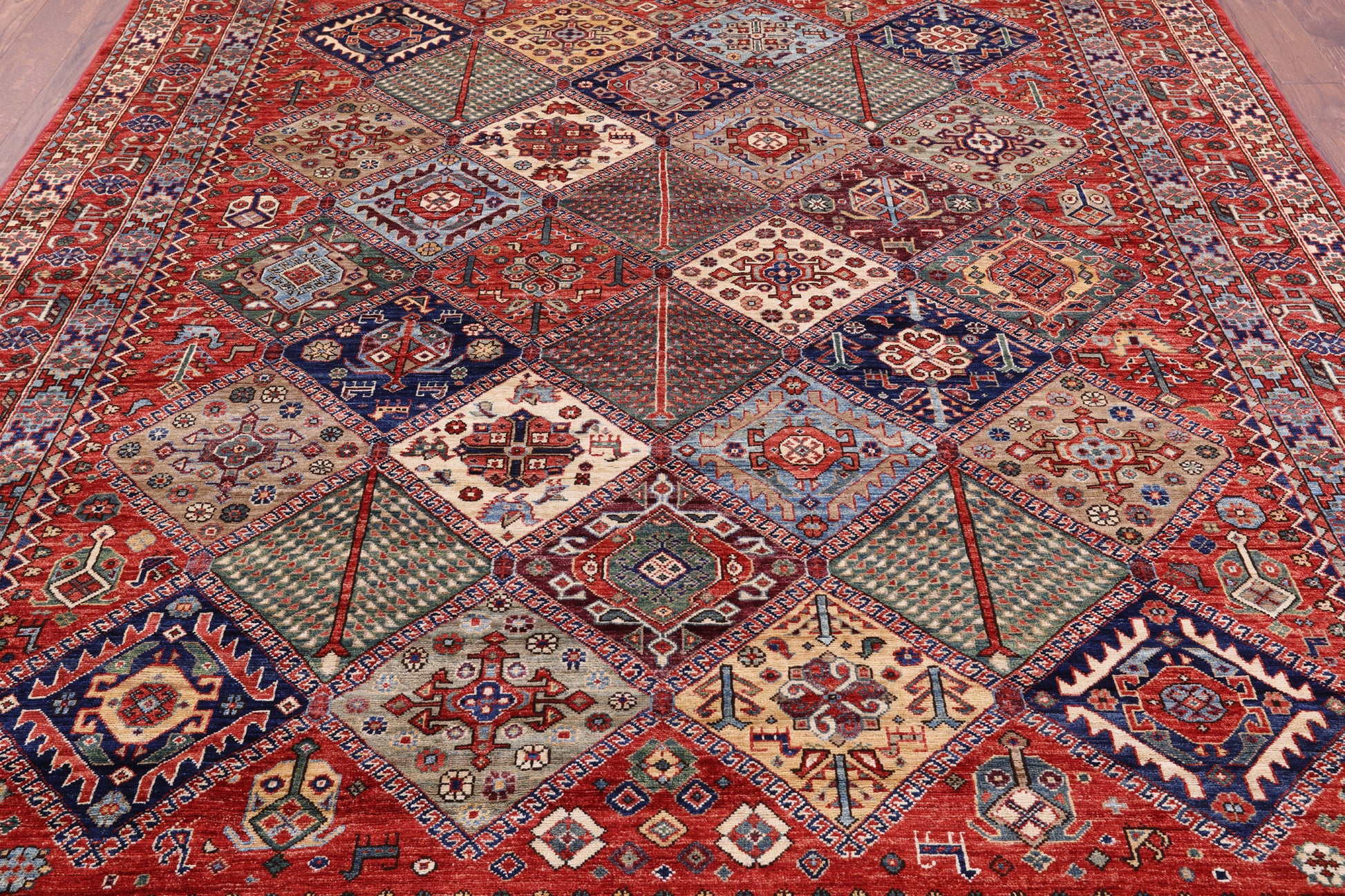 Persian Fine Serapi Hand Knotted Wool Rug - 8' 1" X 9' 9" - Golden Nile
