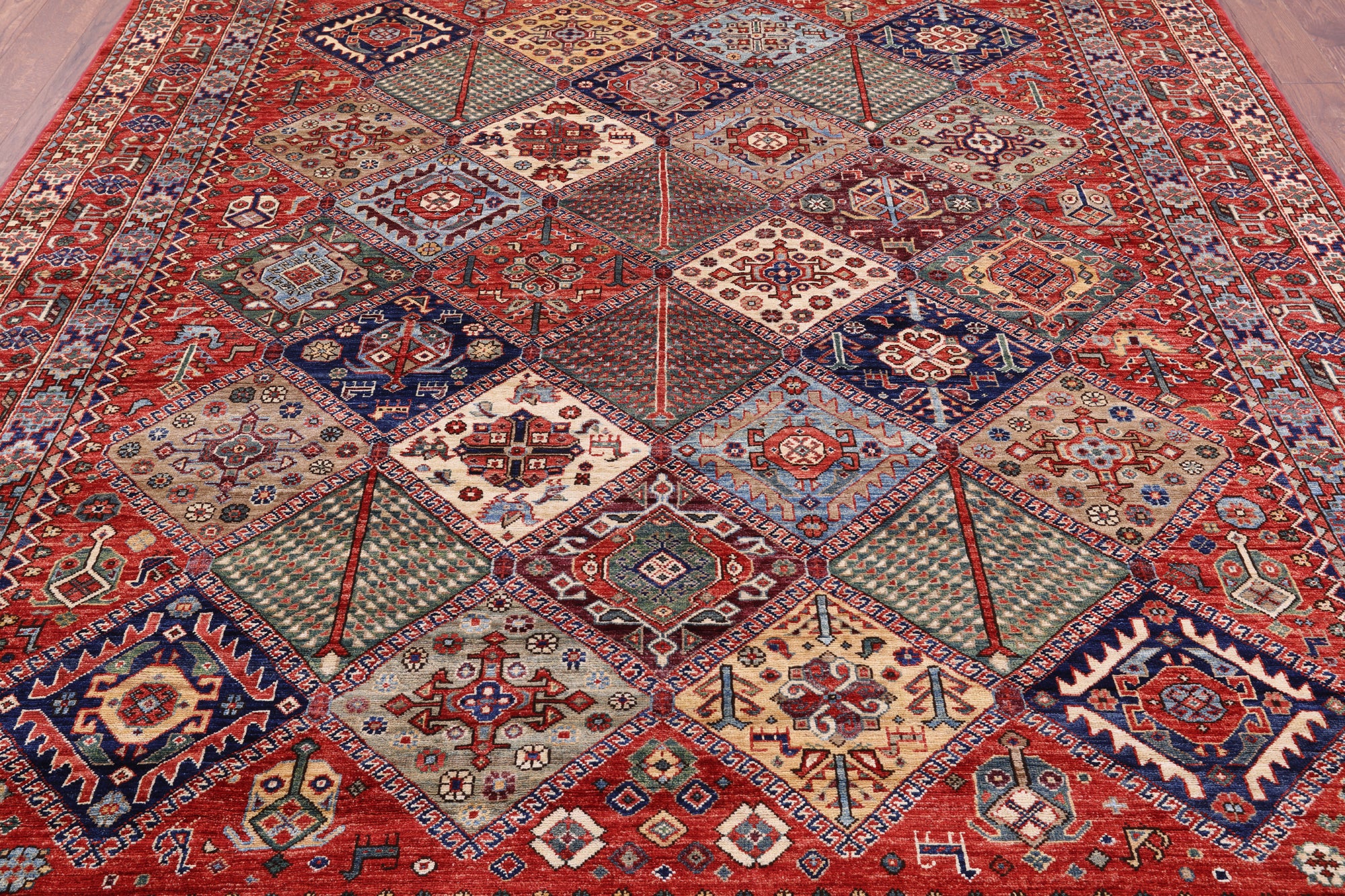 Persian Fine Serapi Hand Knotted Wool Rug - 8' 1" X 9' 9" - Golden Nile