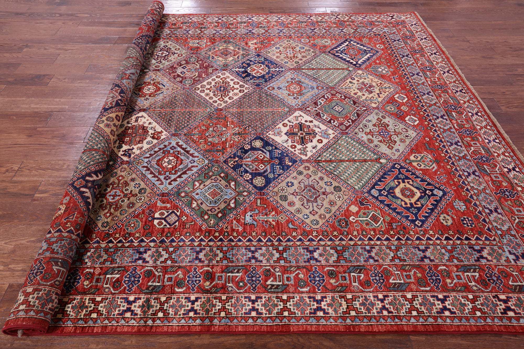 Persian Fine Serapi Hand Knotted Wool Rug - 8' 1" X 9' 9" - Golden Nile
