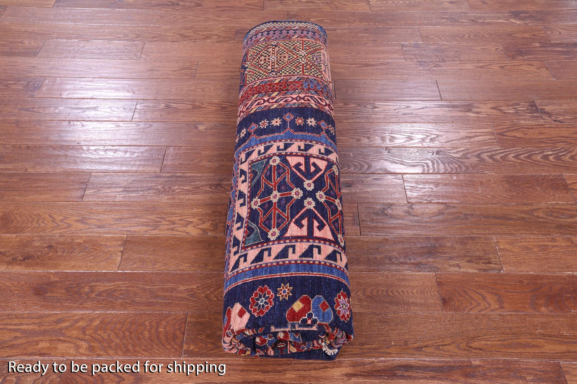 Blue Persian Fine Serapi Handmade Wool Rug - 8' 3" X 9' 9" - Golden Nile