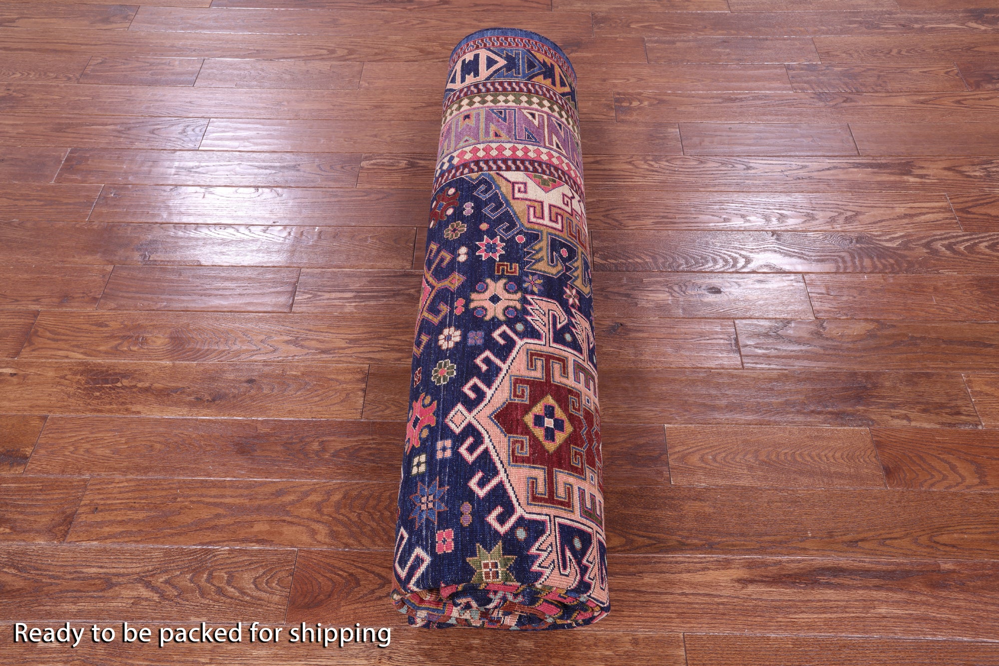 Blue Persian Fine Serapi Hand Knotted Wool Rug - 8' 11" X 11' 9" - Golden Nile