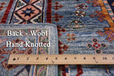 Blue Persian Fine Serapi Handmade Wool Rug - 5' 1" X 6' 10" - Golden Nile