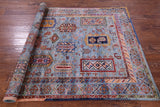 Blue Persian Fine Serapi Handmade Wool Rug - 5' 1" X 6' 10" - Golden Nile