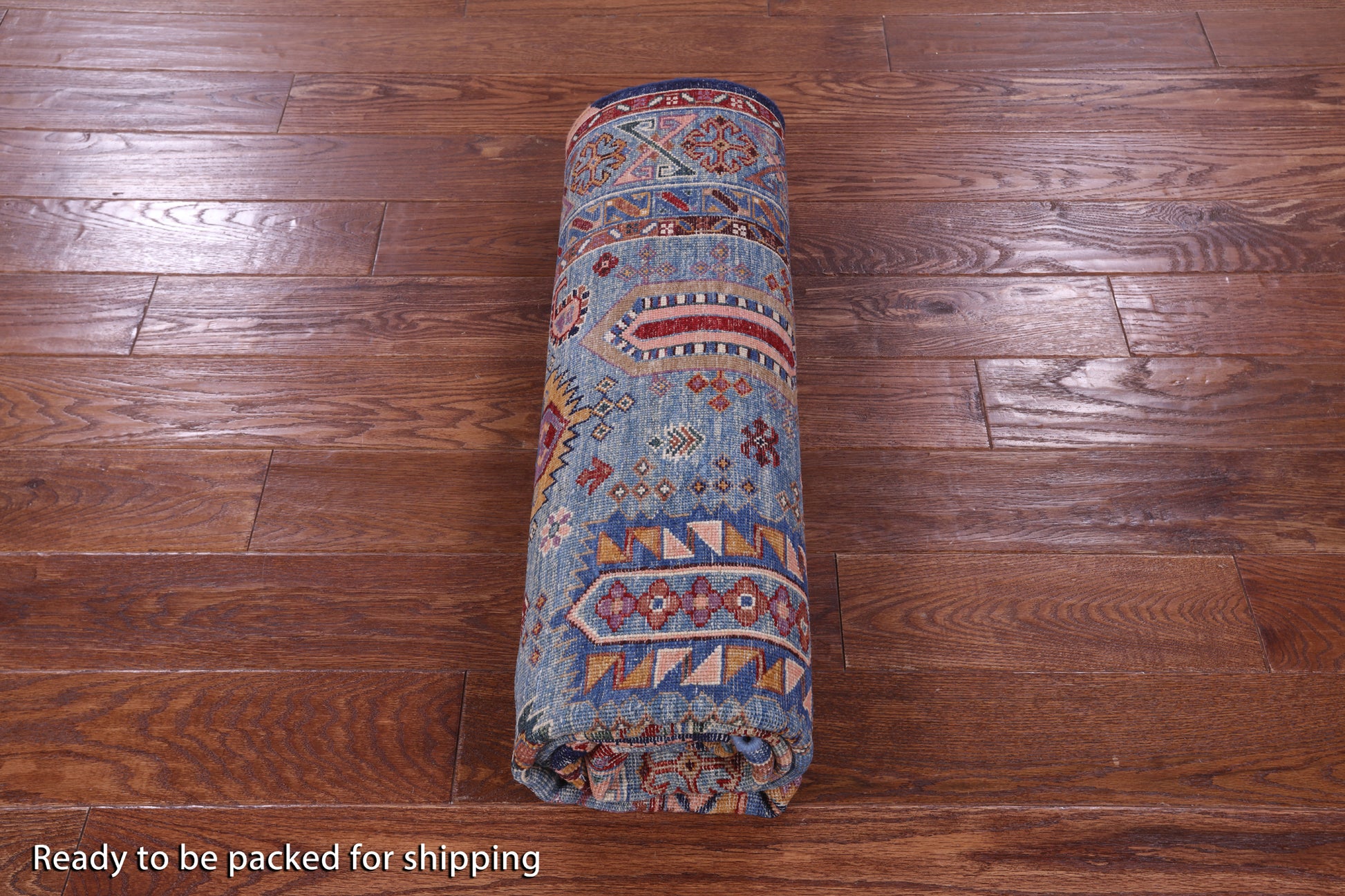 Blue Persian Fine Serapi Handmade Wool Rug - 5' 1" X 6' 10" - Golden Nile
