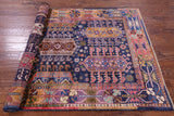 Blue Persian Fine Serapi Hand Knotted Wool Rug - 4' 11" X 7' 1" - Golden Nile