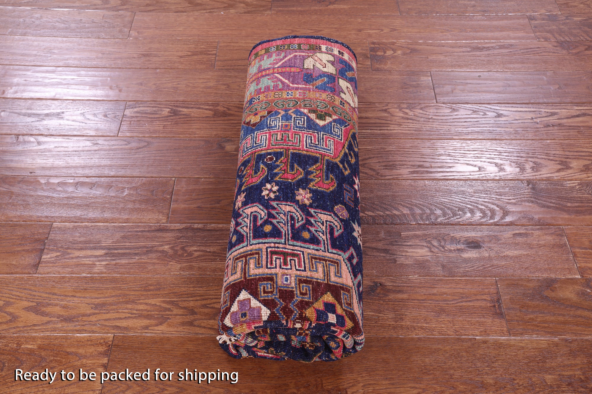 Blue Persian Fine Serapi Hand Knotted Wool Rug - 4' 11" X 7' 1" - Golden Nile