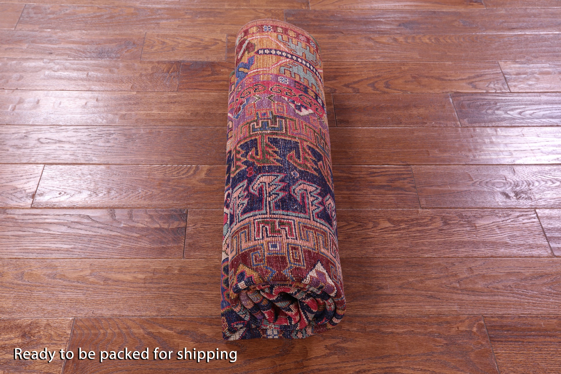 Blue Persian Fine Serapi Hand Knotted Wool Rug - 4' 10" X 6' 7" - Golden Nile