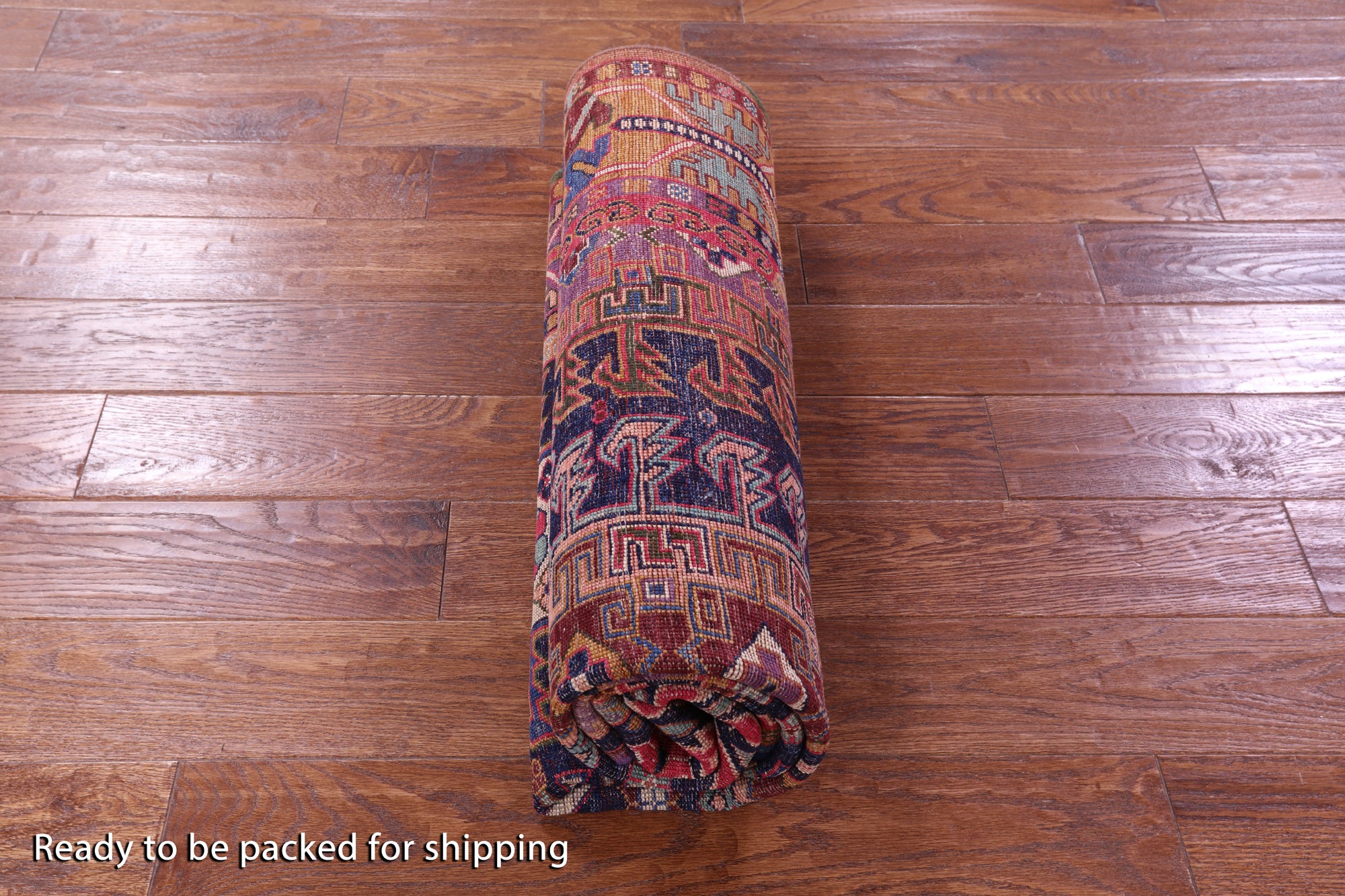 Blue Persian Fine Serapi Hand Knotted Wool Rug - 4' 10" X 6' 7" - Golden Nile