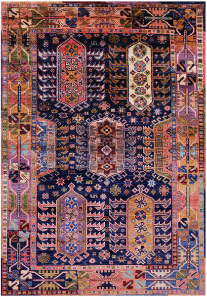 Persian Fine Serapi Handmade Wool Rug - 4' 2" X 6' 0" - Golden Nile