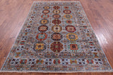Turkmen Ersari Hand Knotted Wool Rug - 5' 7" X 8' 6" - Golden Nile