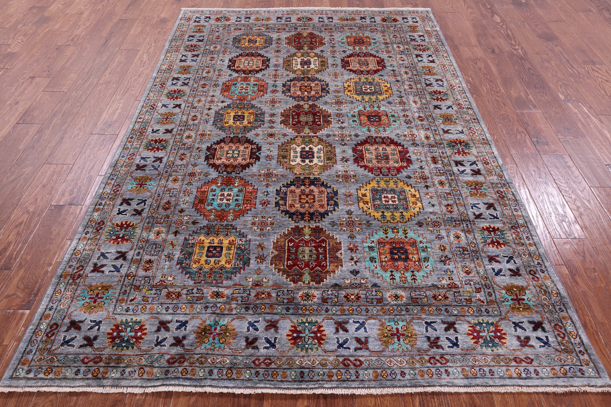 Turkmen Ersari Hand Knotted Wool Rug - 5' 7" X 8' 6" - Golden Nile