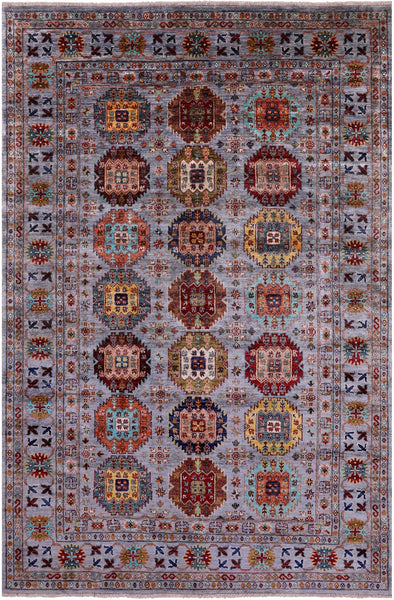 Turkmen Ersari Hand Knotted Wool Rug - 5' 7" X 8' 6" - Golden Nile