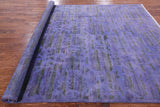 Purple Full Pile Overdyed Hand Knotted Wool Area Rug - 8' 1" X 10' 1" - Golden Nile