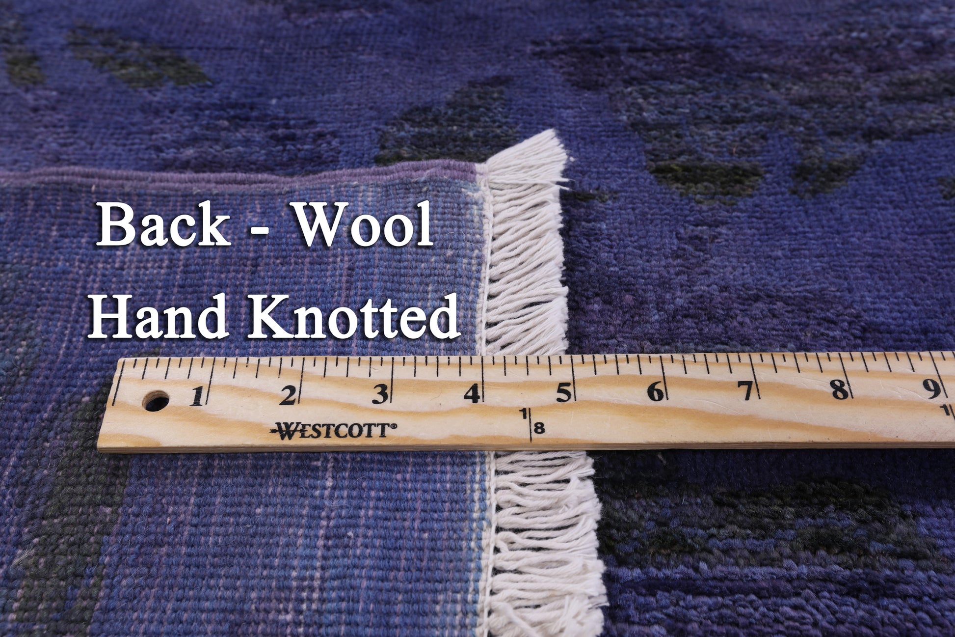 Purple Full Pile Overdyed Hand Knotted Wool Area Rug - 8' 1" X 10' 1" - Golden Nile