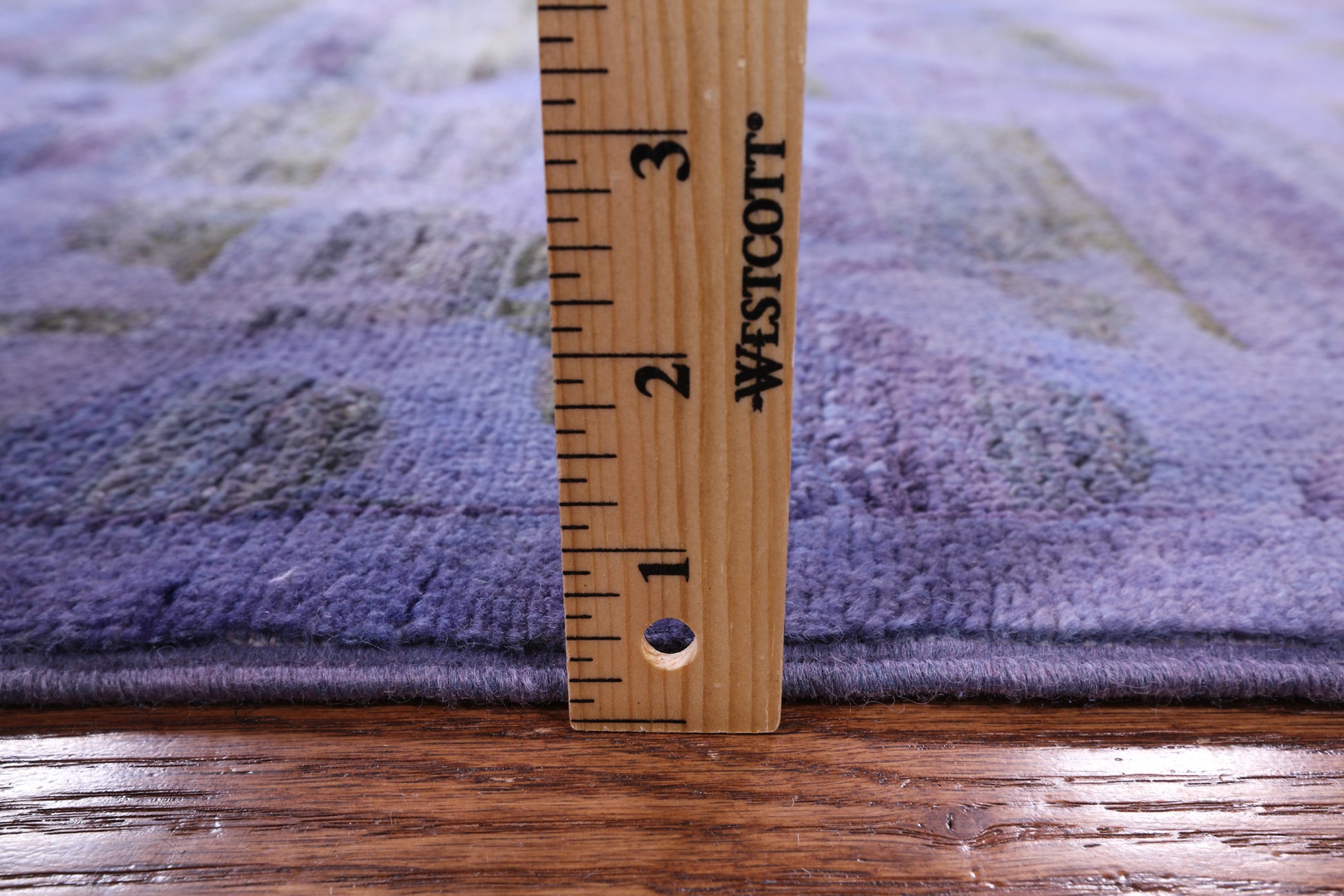 Purple Full Pile Overdyed Hand Knotted Wool Area Rug - 8' 1" X 10' 1" - Golden Nile