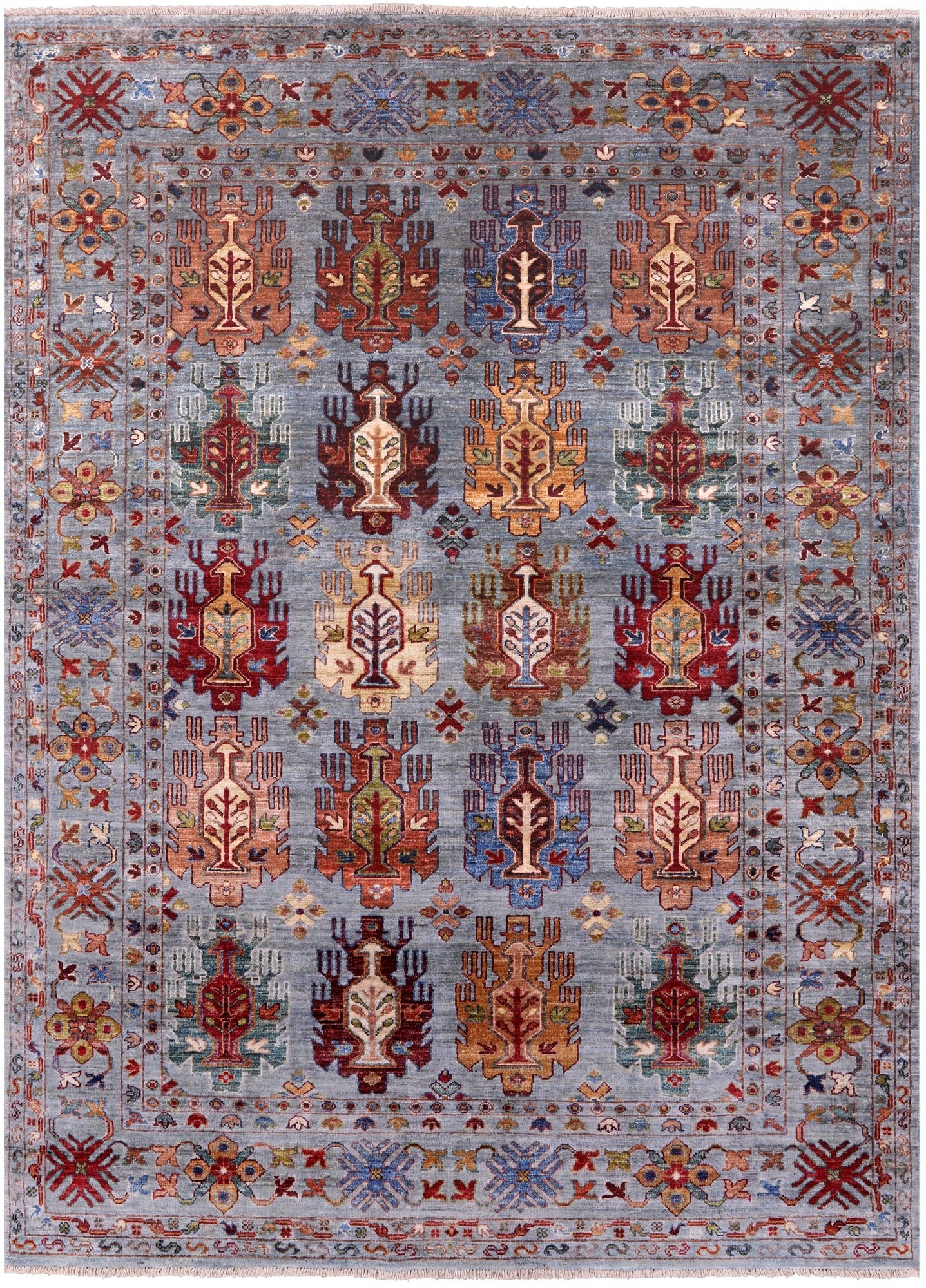 Turkmen Ersari Hand Knotted Wool Rug - 5' 9" X 7' 9" - Golden Nile
