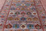 Turkmen Ersari Hand Knotted Wool Rug - 5' 2" X 6' 7" - Golden Nile