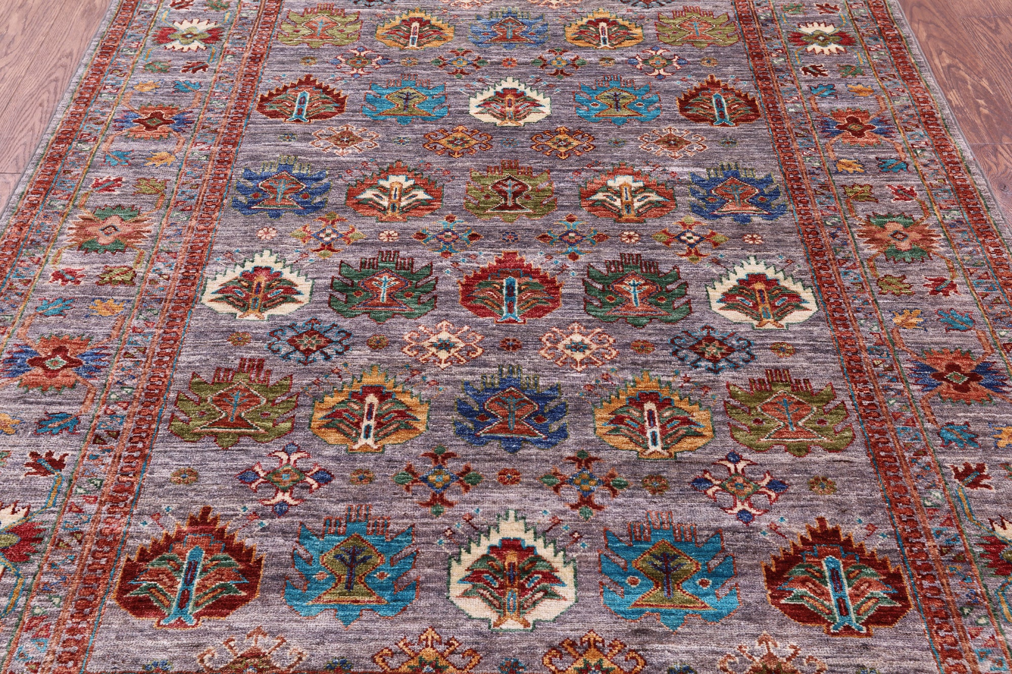 Turkmen Ersari Hand Knotted Wool Rug - 5' 2" X 6' 7" - Golden Nile
