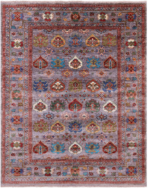 Turkmen Ersari Hand Knotted Wool Rug - 5' 2" X 6' 7" - Golden Nile