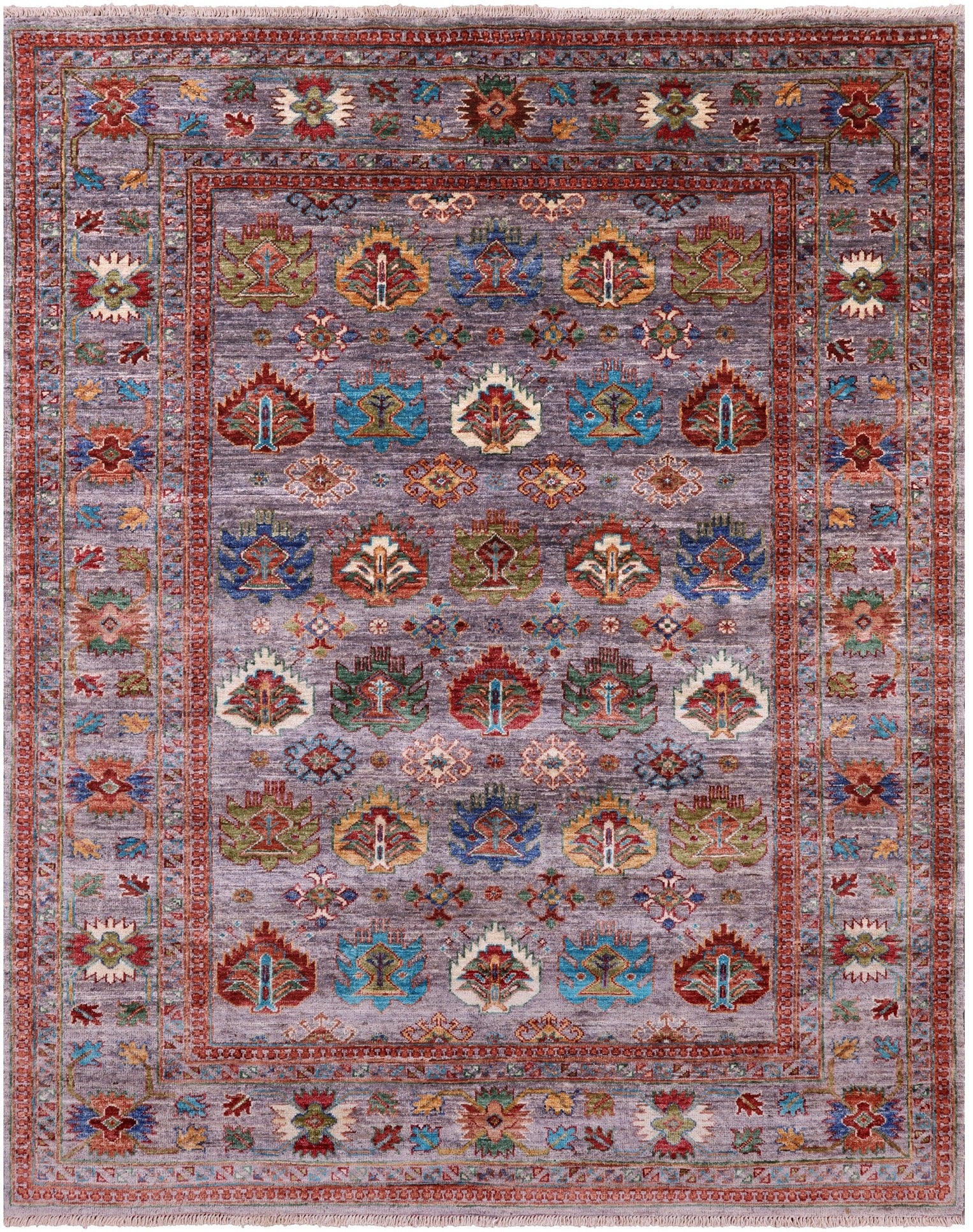 Turkmen Ersari Hand Knotted Wool Rug - 5' 2" X 6' 7" - Golden Nile