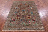 Peshawar Hand Knotted Wool Rug - 5' 1" X 6' 8" - Golden Nile