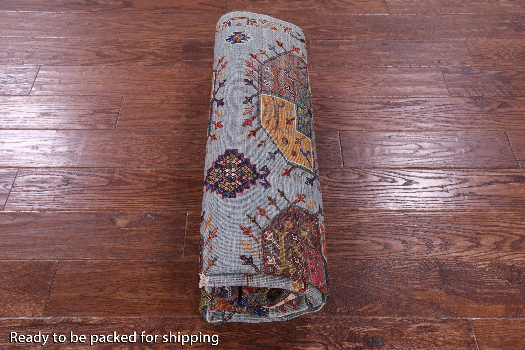 Blue Turkmen Ersari Hand Knotted Wool Rug - 5' 1" X 6' 8" - Golden Nile