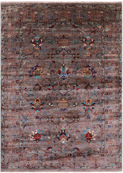 Peshawar Hand Knotted Wool Rug - 5' 7" X 7' 9" - Golden Nile