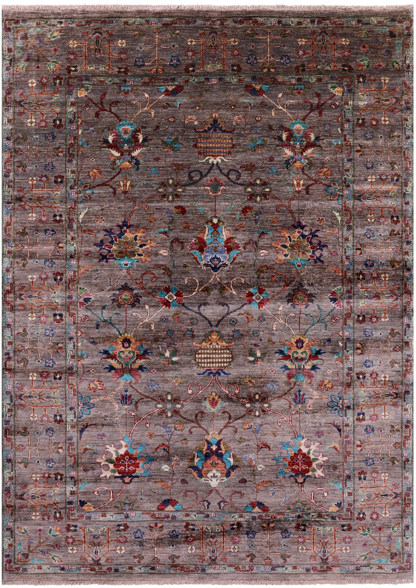 Peshawar Hand Knotted Wool Rug - 5' 7" X 7' 9" - Golden Nile