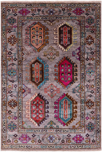 Turkmen Ersari Hand Knotted Wool Rug - 3' 5" X 5' 2" - Golden Nile