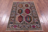 Turkmen Ersari Hand Knotted Wool Rug - 3' 5" X 5' 2" - Golden Nile