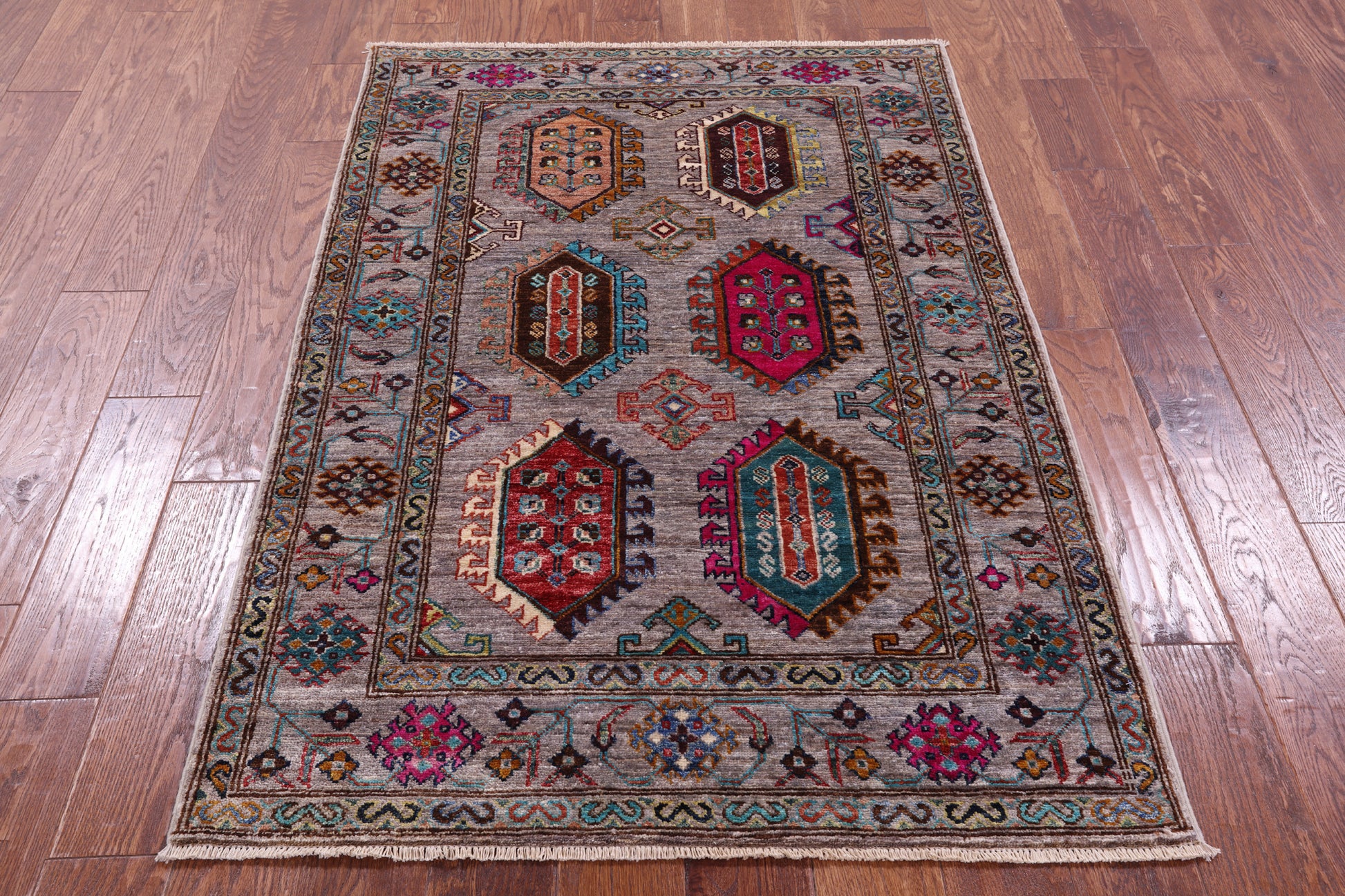 Turkmen Ersari Hand Knotted Wool Rug - 3' 5" X 5' 2" - Golden Nile