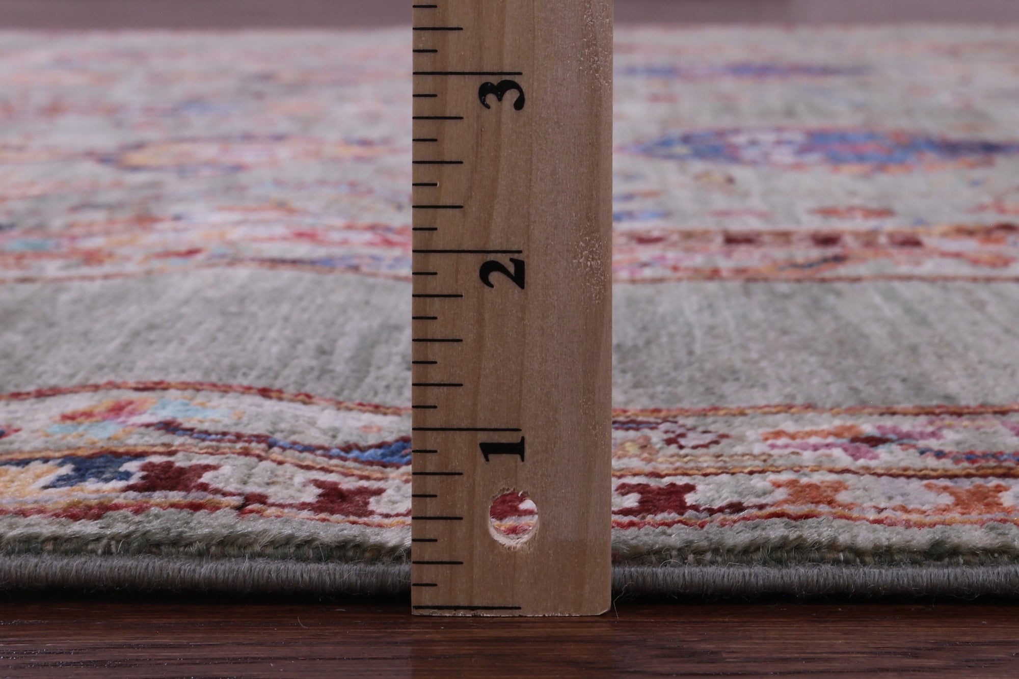 Green Peshawar Hand Knotted Wool Rug - 5' 7" X 8' 1" - Golden Nile