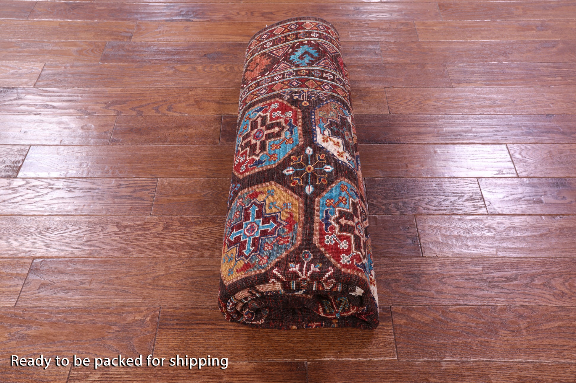 Brown Turkmen Ersari Hand Knotted Wool Rug - 5' 10" X 8' 1" - Golden Nile