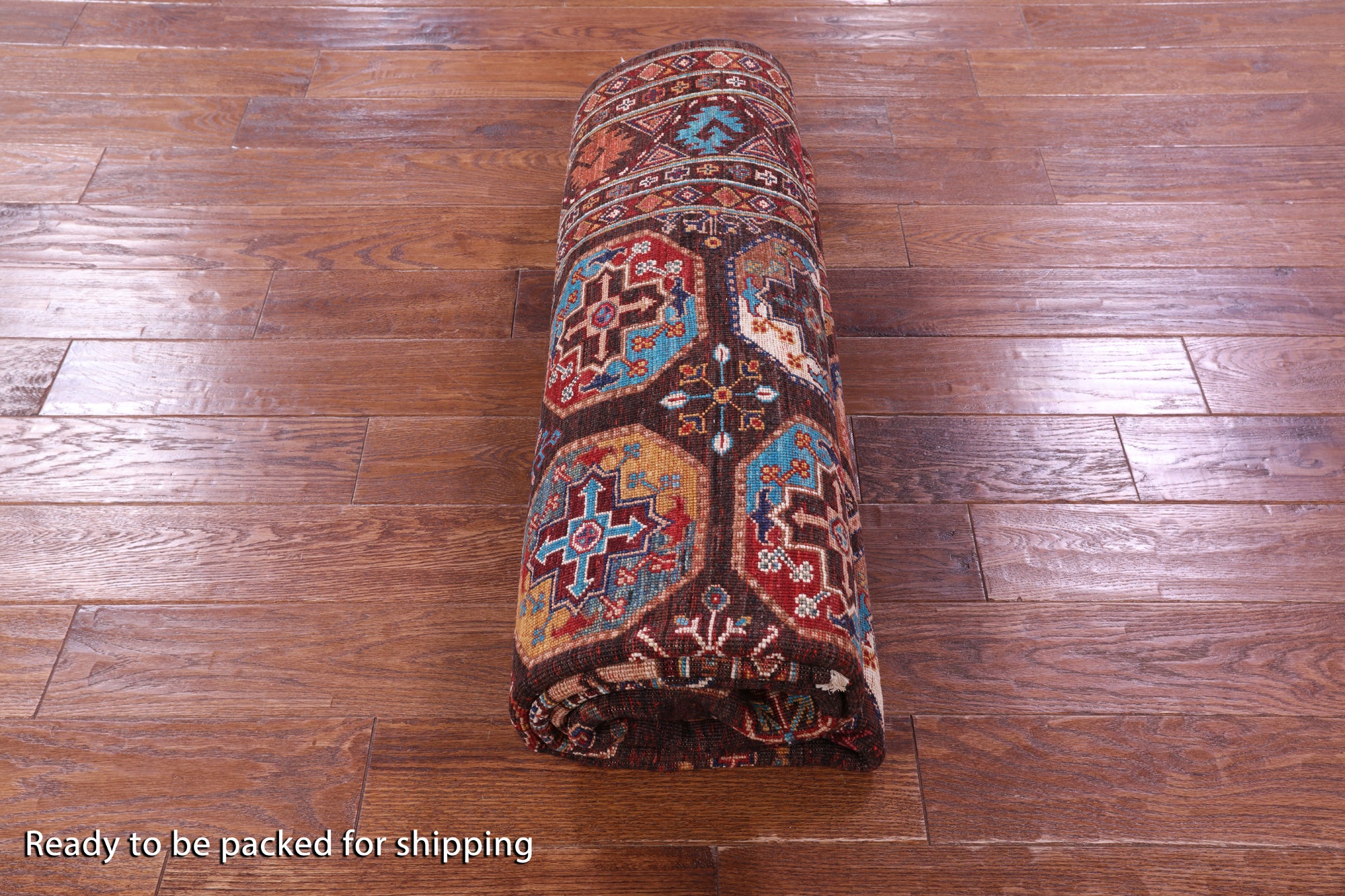 Brown Turkmen Ersari Hand Knotted Wool Rug - 5' 10" X 8' 1" - Golden Nile
