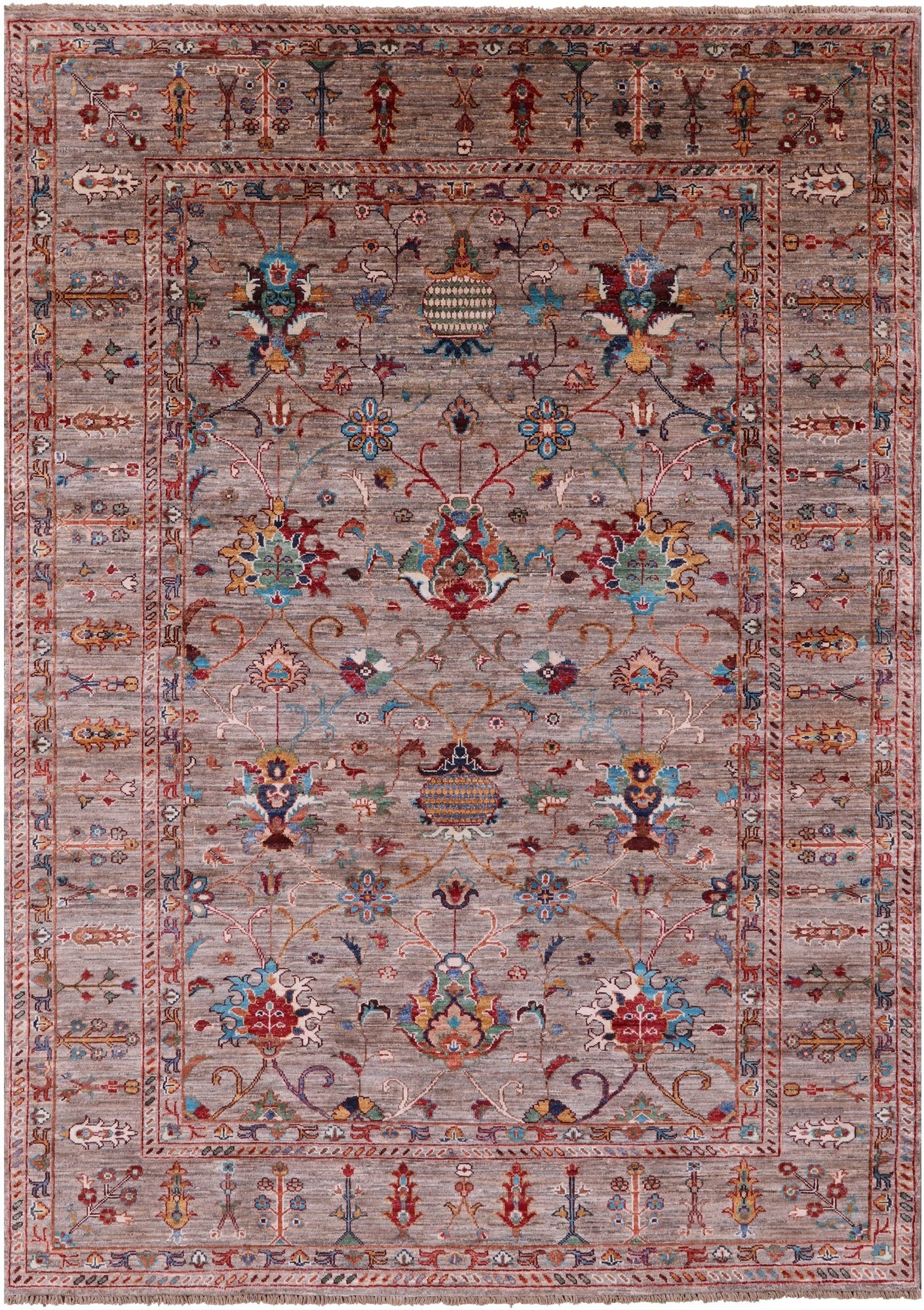Peshawar Hand Knotted Wool Rug - 5' 9" X 7' 11" - Golden Nile
