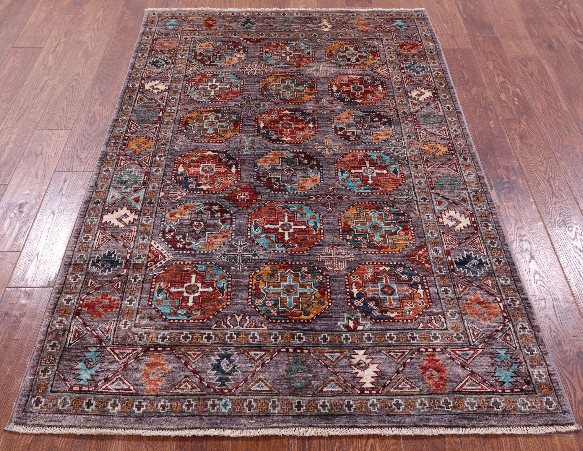 Turkmen Ersari Hand Knotted Wool Rug - 4' 2" X 6' 5" - Golden Nile