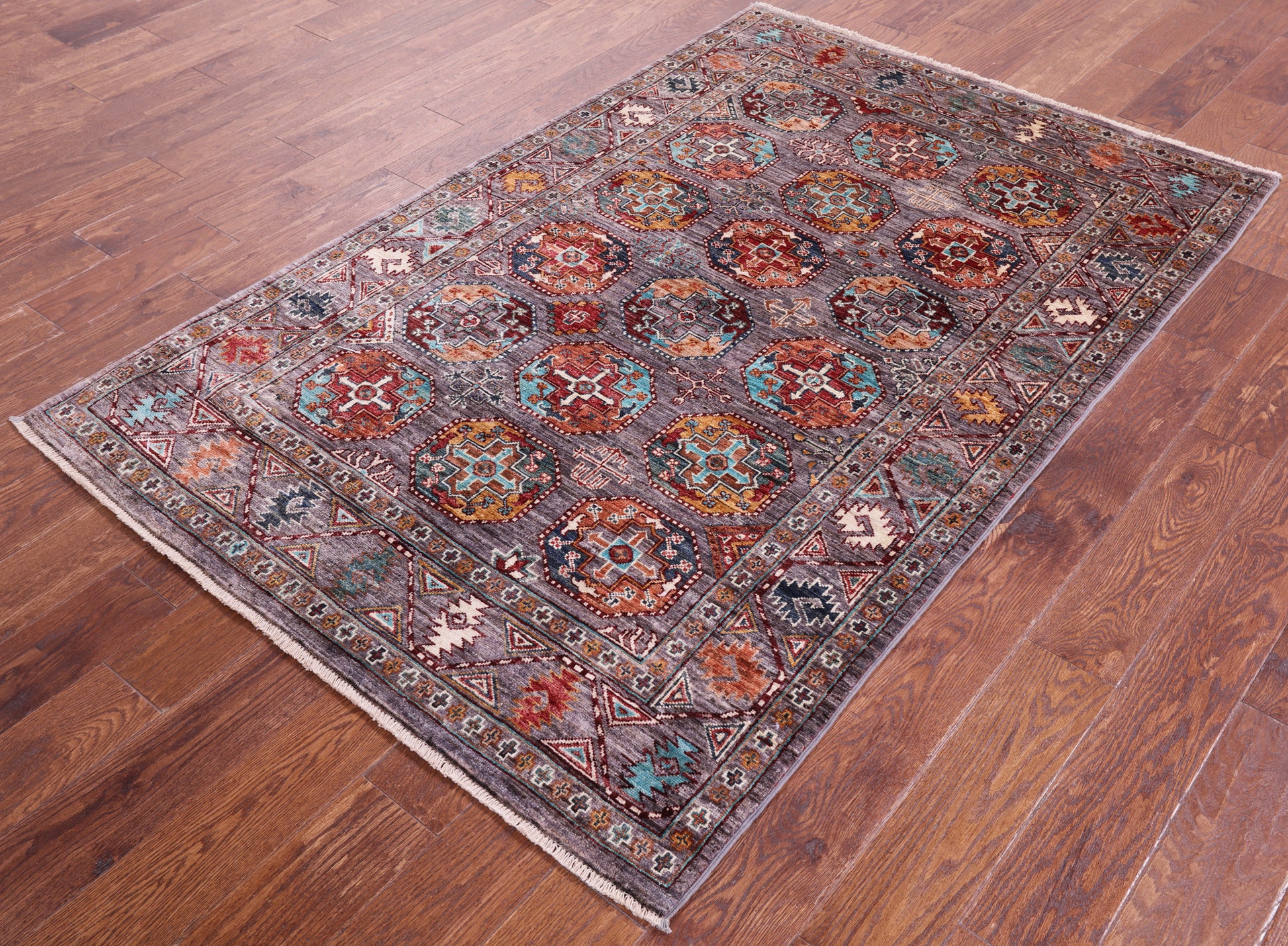 Turkmen Ersari Hand Knotted Wool Rug - 4' 2" X 6' 5" - Golden Nile