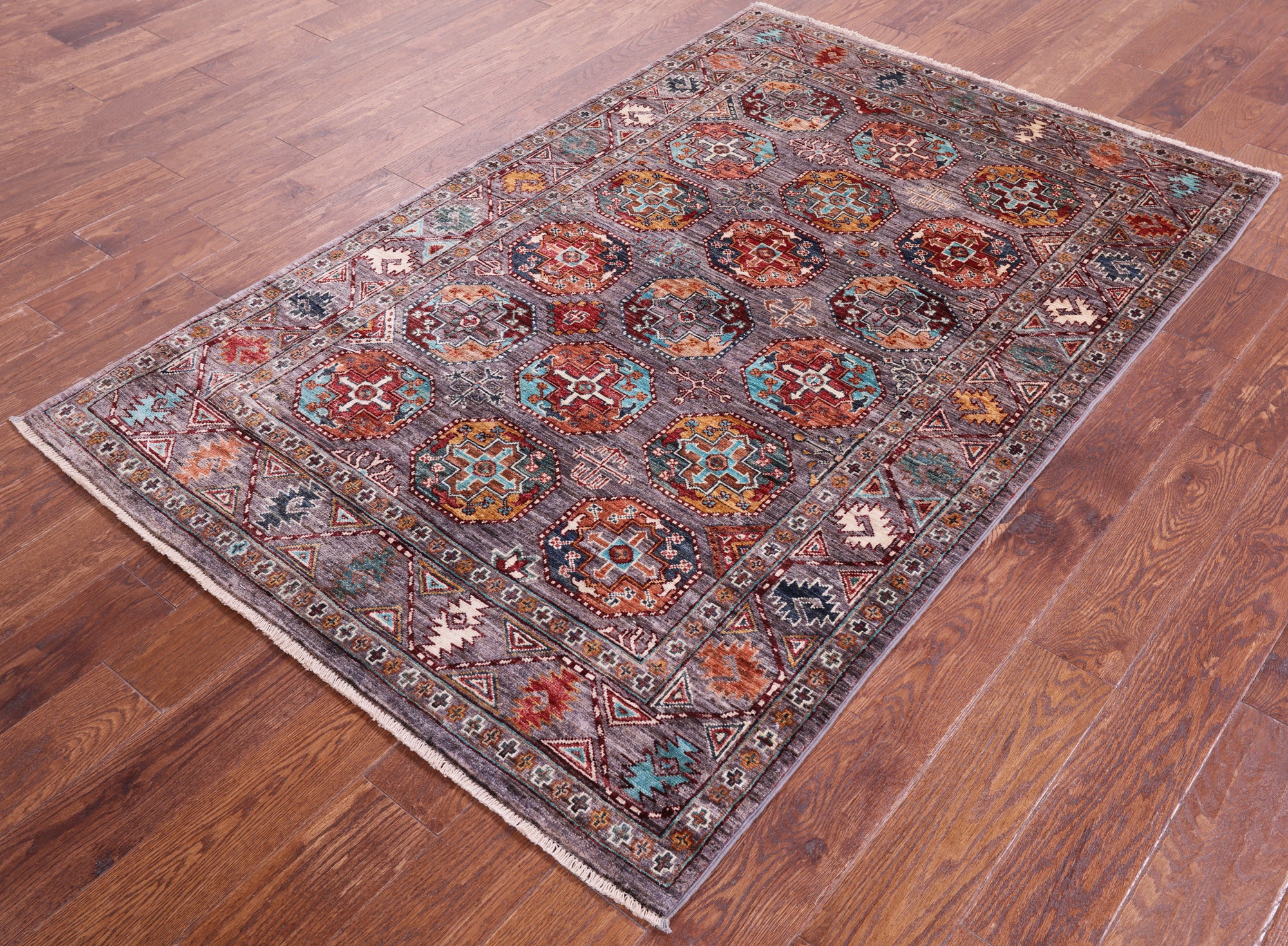 Turkmen Ersari Hand Knotted Wool Rug - 4' 2" X 6' 5" - Golden Nile