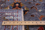Grey Peshawar Hand Knotted Wool Rug - 5' 0" X 6' 8" - Golden Nile