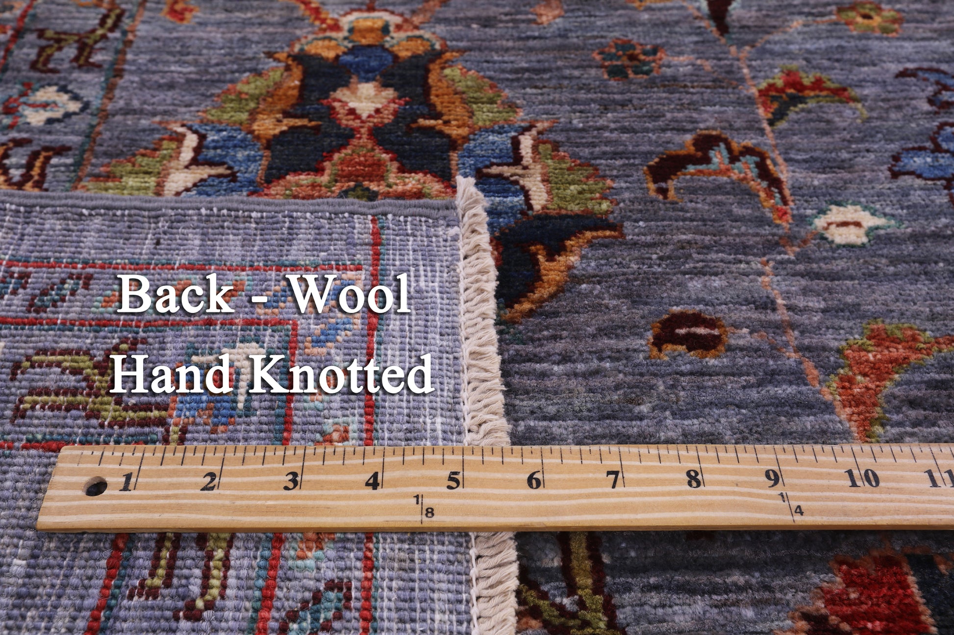 Grey Peshawar Hand Knotted Wool Rug - 5' 0" X 6' 8" - Golden Nile