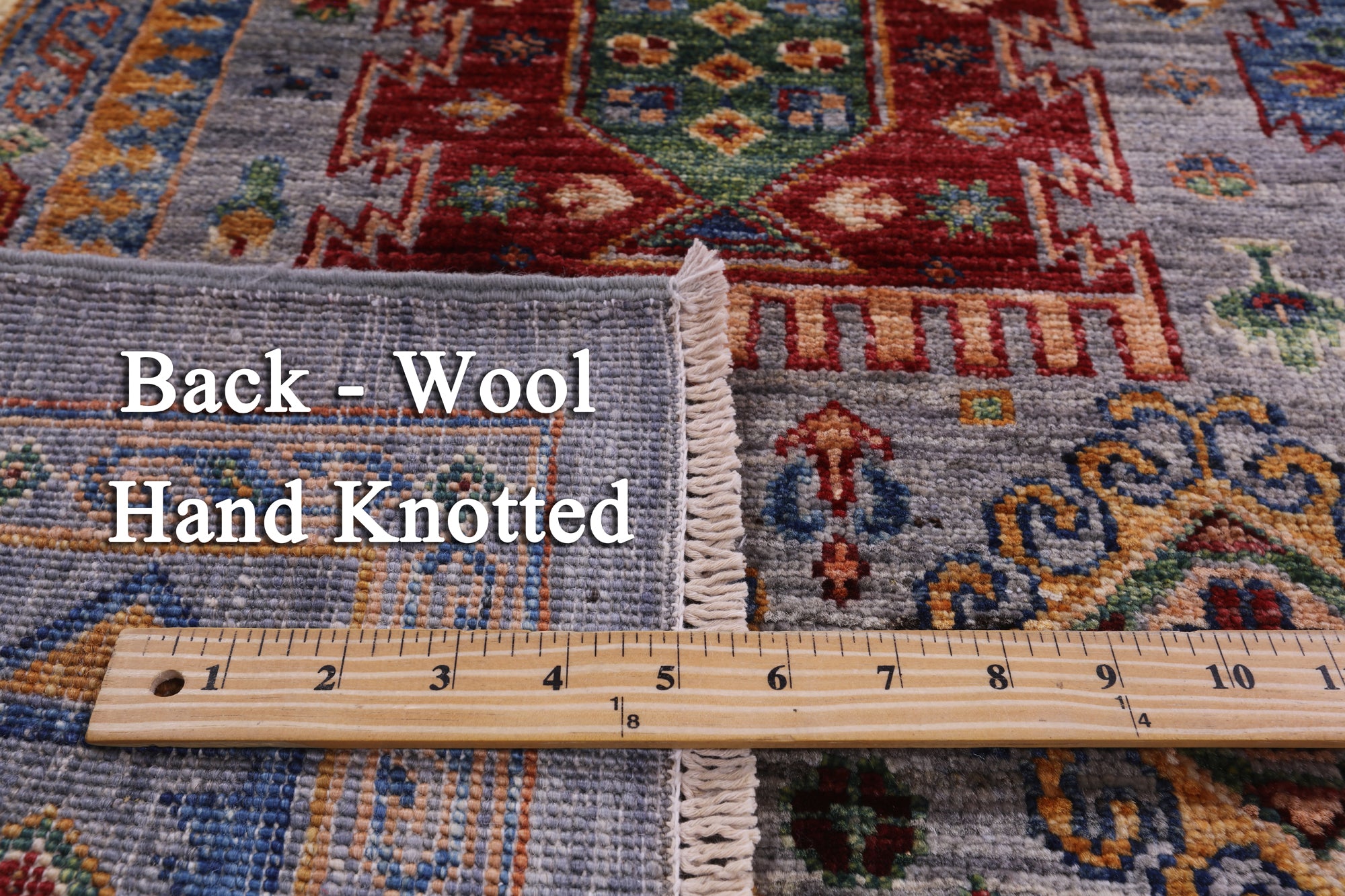 Grey Turkmen Ersari Hand Knotted Wool Rug - 4' 11" X 6' 11" - Golden Nile