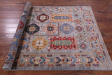 Grey Turkmen Ersari Hand Knotted Wool Rug - 4' 11" X 6' 11" - Golden Nile
